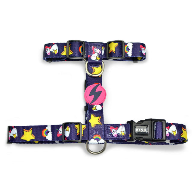Dashi Unicorn Back Harness - adjustable guard harness for dogs, unicorn pattern.