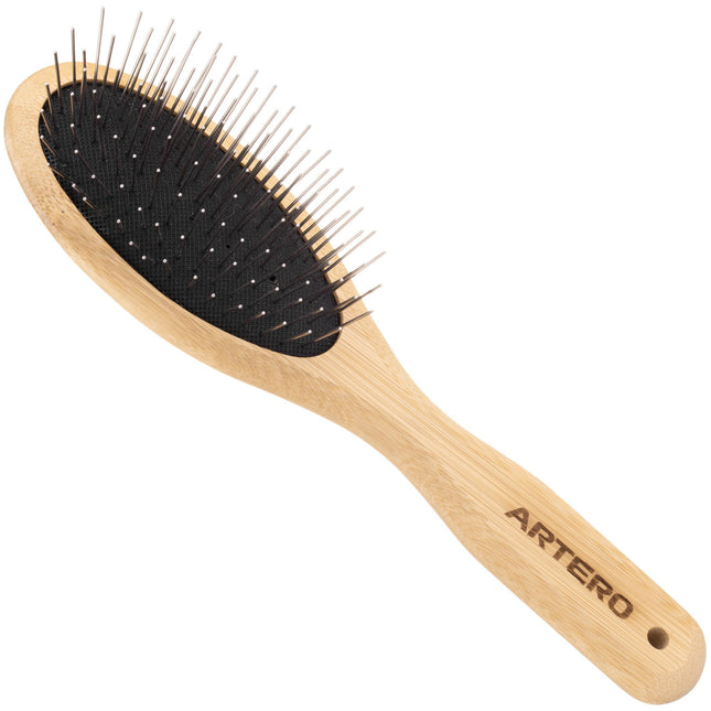 Artero Nature Metal Pin Brush - oval brush with bamboo, metal pins.
