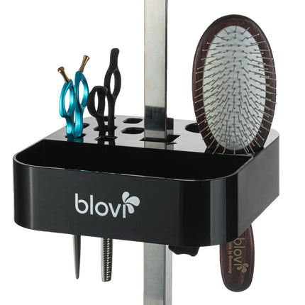 Blovi Tool Caddy - grooming tool organizer mounted on a pole.