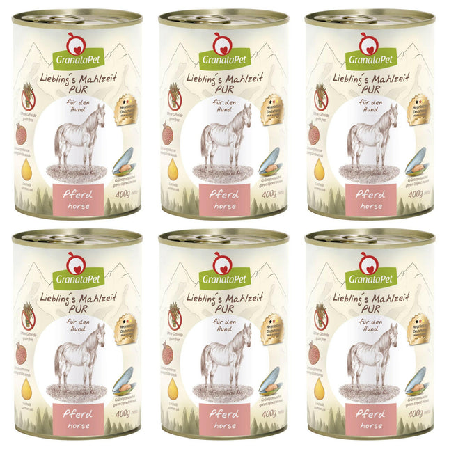 GranataPet Horse Pur - monoprotein grain-free wet dog food, horse meat.