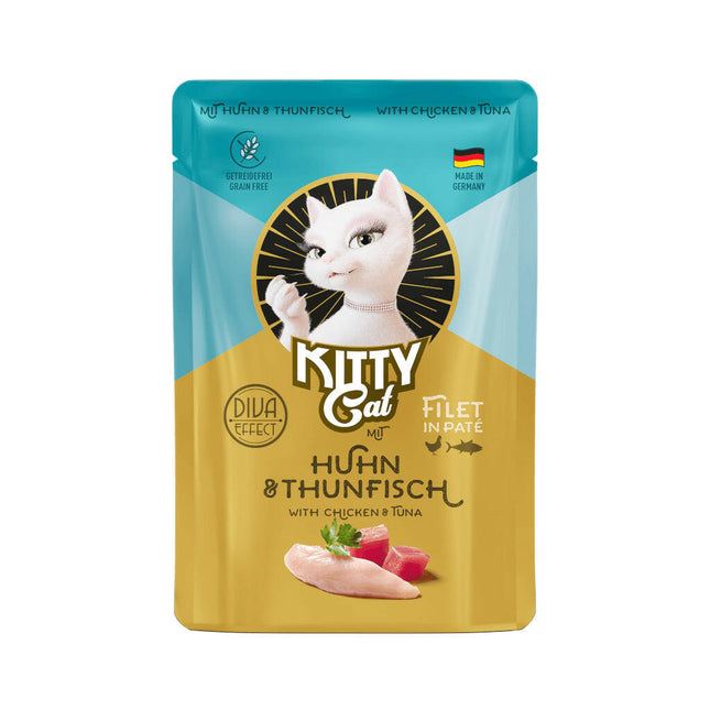 Kitty Cat Filet in Pâté Chicken & Tuna - pouch for cats, with chicken and tuna, filet in pâté.