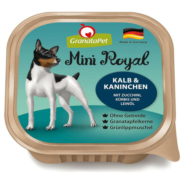 GranataPet Mini Royal Veal & Rabbit - grain-free wet food for small breed dogs, veal and rabbit.