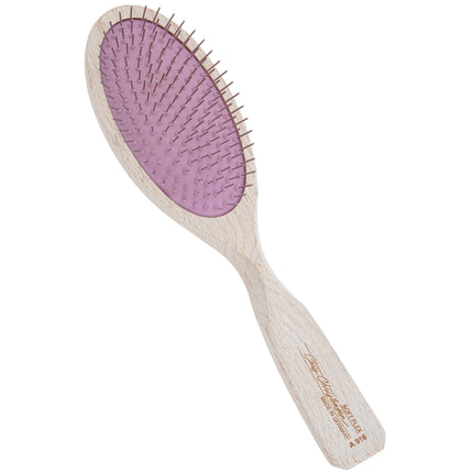 Chris Christensen Brezzy Oval Brushes - high-quality wooden brush with metal pins - soft, purple.