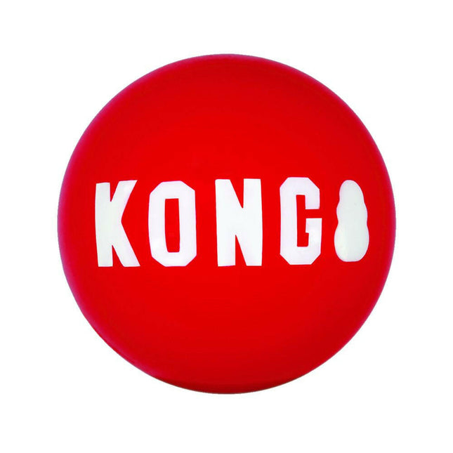 KONG Signature Ball L (8cm) 2pcs - smooth, rubber ball for dogs, with squeaker.