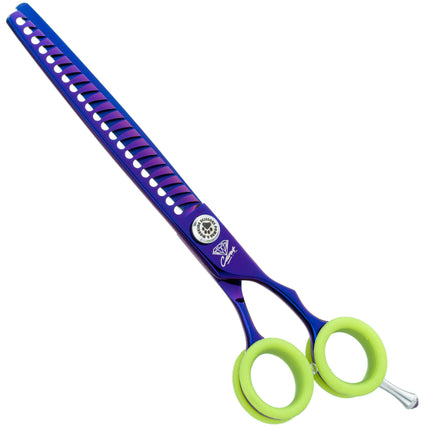 P&W Carat Chunker Scissors - single-sided thinning shears with micro-serration, 21 teeth.