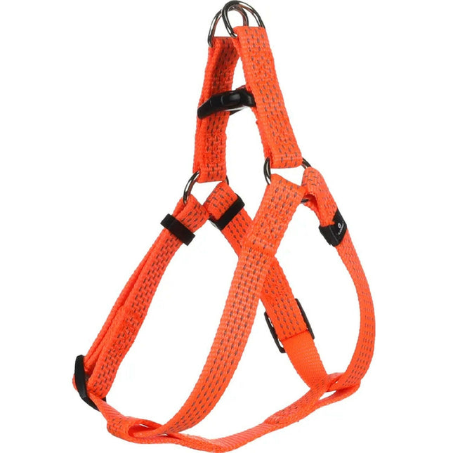 Flamingo Step&Go Ziggi Reflective Harness - neon step-in harness for dogs, buckle with lock.