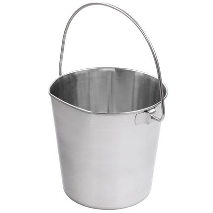 Show Tech Pail Flat Side - stainless steel bucket with a flat side, for cages - 8.5L.