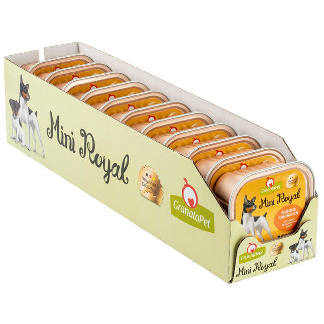 GranataPet Mini Royal Chicken & Prawns - grain-free wet food for small breed dogs, chicken and prawns.
