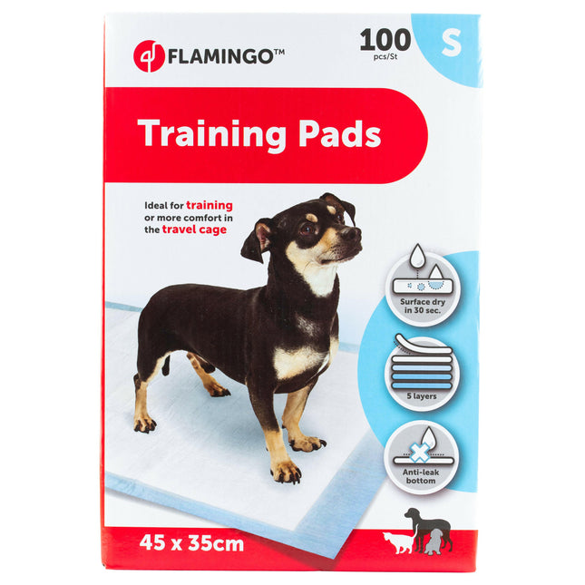 Flamingo Training Pads S (45x35cm) - dog training pads for housebreaking, 5-layer - 100 pcs.