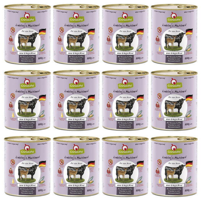 GranataPet Venison & Angus Beef - grain-free wet dog food, venison and beef.