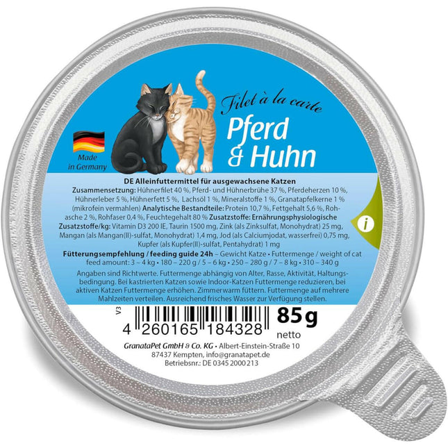GranataPet Filet à la carte Horse & Chicken - wet food for cats, fillets in their own sauce, horse meat and chicken.
