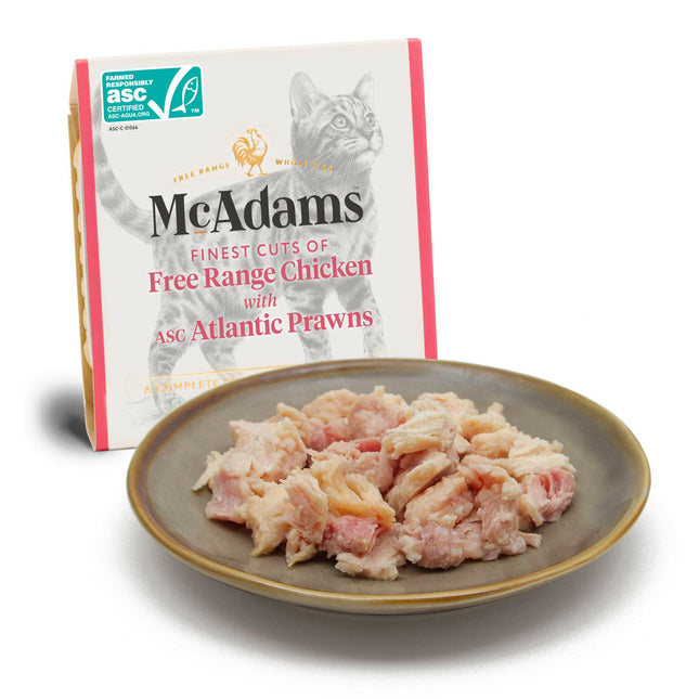 McAdams Free Range Chicken with Atlantic Prawns Cat - wet food for cats, free-range chicken and prawns.