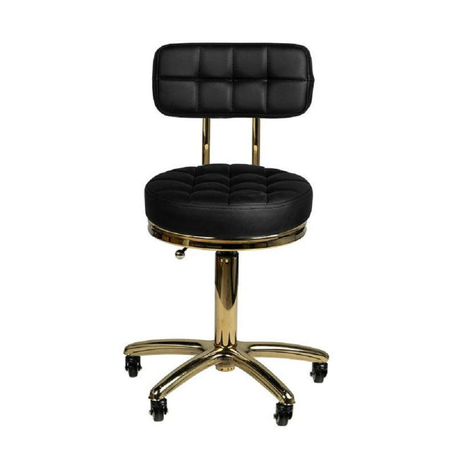 Activ Gold AM - 961 - gold rolling chair with tufted seat, black.
