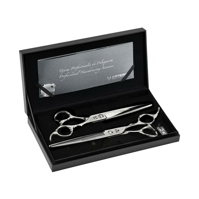 Artero One 7 - professional scissors set + thinning shears with 50 teeth.