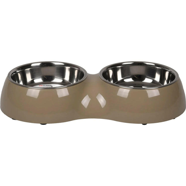 Flamingo Divar Duo Dinner - double bowl for dogs and cats, non-slip.