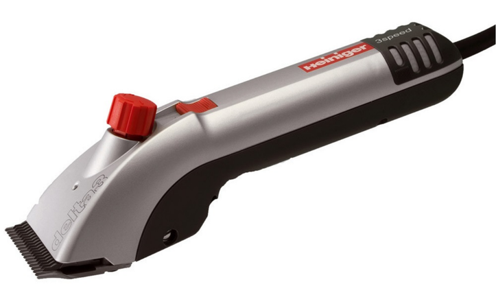 Heiniger Delta - powerful, professional clipper for horses and cattle, 180W, variable speeds.