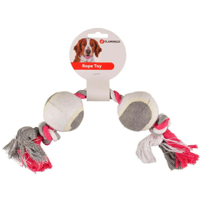 Flamingo Rope Duotennis - tennis balls on a string for dogs.