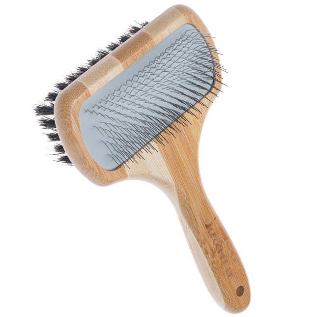Groomer.dk 3D Volumizer Boar Bristle 2in1 - Double-sided Poodle Brush with Metal Pins and Boar Bristles.