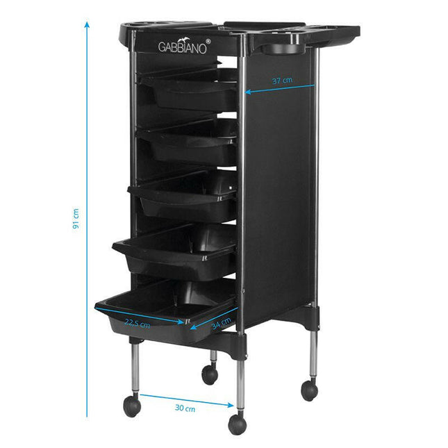 Gabbiano FX - grooming assistant with 5 trays, 2 side holders for accessories.