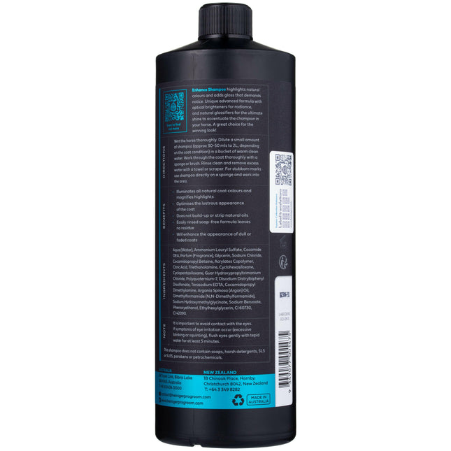 ProGroom Equine Collection Enhance Shampoo - horse shampoo that enhances coat color and adds shine, concentrate.