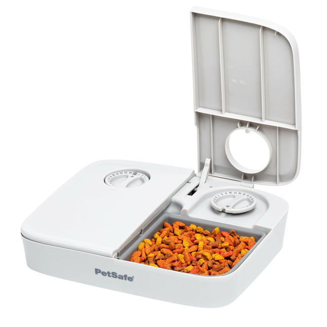 PetSafe Automatic Meal Pet Feeder - food dispenser for cats, small and medium dogs, dual chamber.