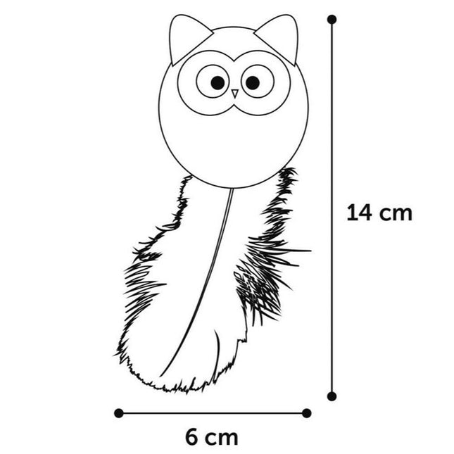 Flamingo Cat Winny Owl - owl toy for cats, with a boa feather and catnip, crinkly.