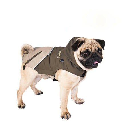 Doogy 2in1 Tampa - windbreaker jacket for dogs, with removable fleece, beige/khaki - Length:.