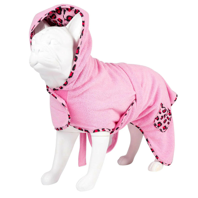 Max&Molly Dog Bathrobe Leopard - soft and absorbent dog bathrobe, leopard print.