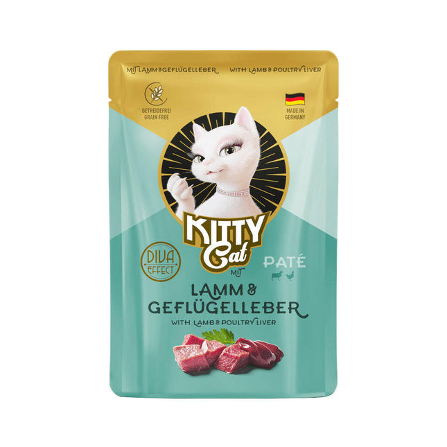 Kitty Cat Lamb & Poultry Liver Pâté - grain-free wet food, pâté for cats, with lamb and poultry liver.