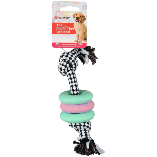 Flamingo Puppy Rings - toy for puppies.
