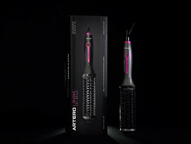 Artero Unik Curl & Straight Hot Brush - professional electric brush for curling or straightening hair.
