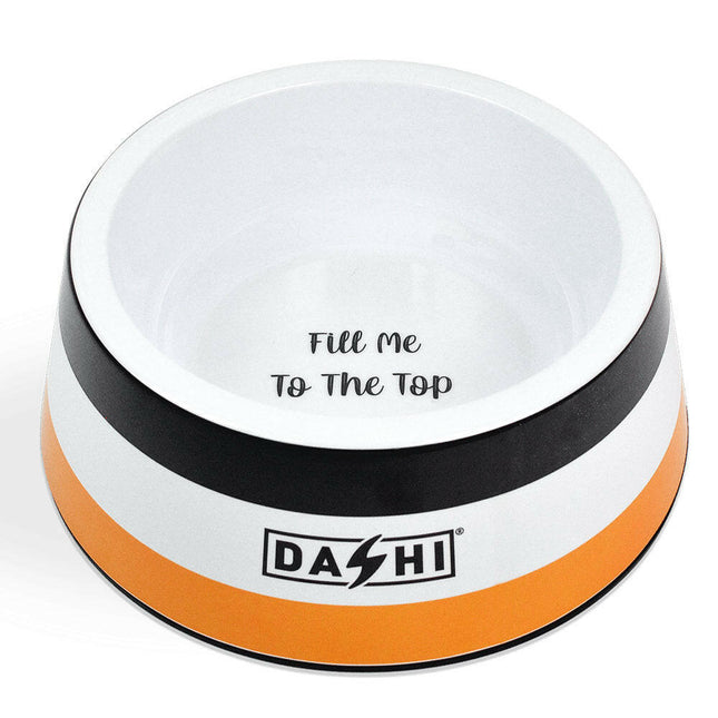 Dashi Stripes Orange & Black Bowl - melamine bowl for dogs and cats.