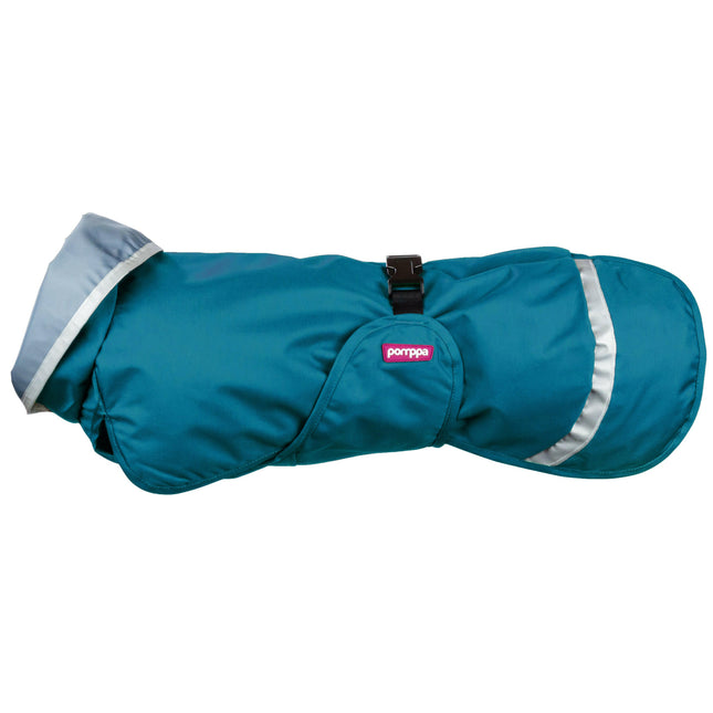 Sade Pomppa Petrol - waterproof jacket for dogs, sea blue.