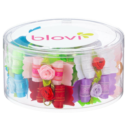 Blovi Bows 25 pcs - elegant bows for dogs with a rose, on an elastic band.