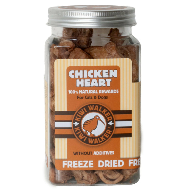 Kiwi Walker Snacks Chicken Heart - 100% freeze-dried natural treats for dogs and cats.