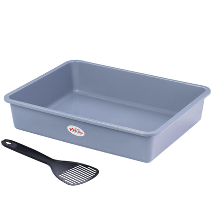 Basic Cat Litter Box - open litter box for cats, with scoop.