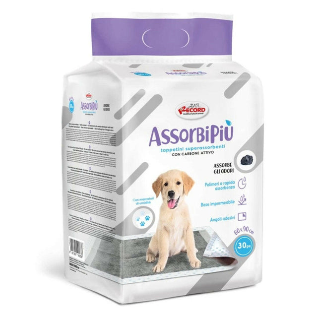 Record AssorbiPiu Charcoal Puppy Pads - absorbent pads with activated charcoal - 30 pieces.