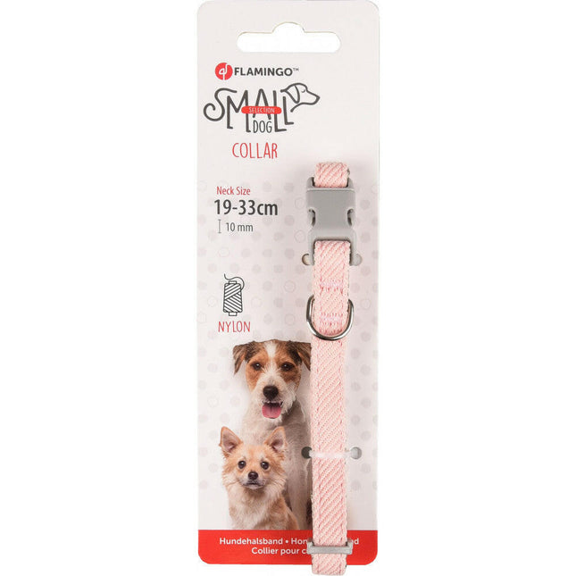 Flamingo Small Dog Collar - nylon collar for small dogs.