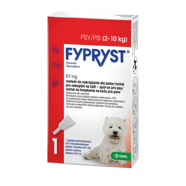 Fypryst Fipronil 67mg - drops for fleas and ticks for dogs weighing from 2 to.