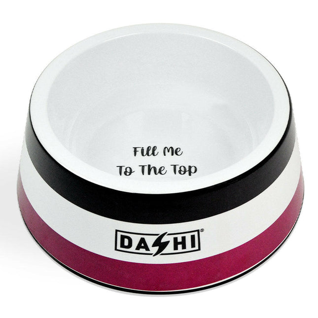 Dashi Stripes Purple & Black Bowl - melamine bowl for dogs and cats.