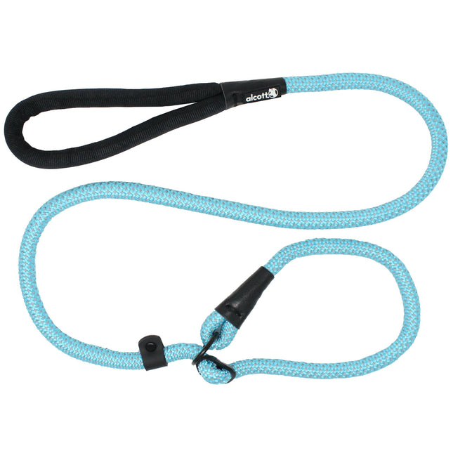 Alcott Adventure Slip Rope Leash 150cm Blue - reflective rope leash for dogs, blue.