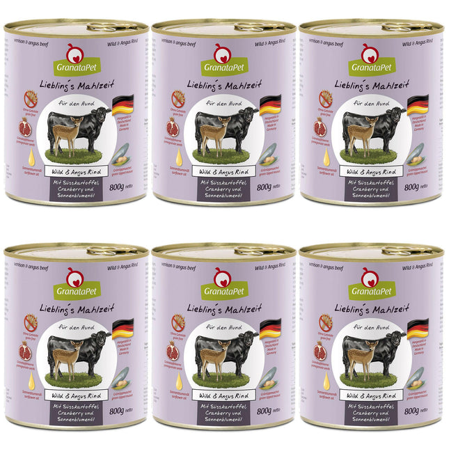 GranataPet Venison & Angus Beef - grain-free wet dog food, venison and beef.