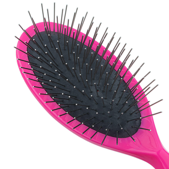 1 All Systems Oval Plastic Pin Brush - professional large brush with metal pins for dogs and cats.