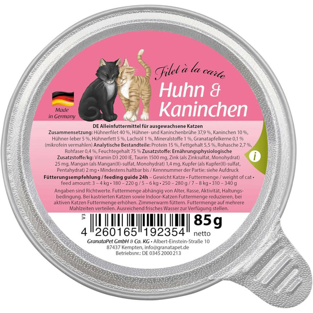 GranataPet Filet à la carte Chicken & Coney - wet food for cats, fillets in their own sauce, chicken and rabbit.