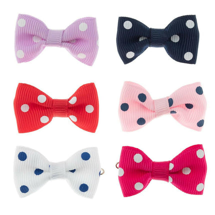 Show Tech Polka Bows 6pcs - cute polka dot bows on a clip.