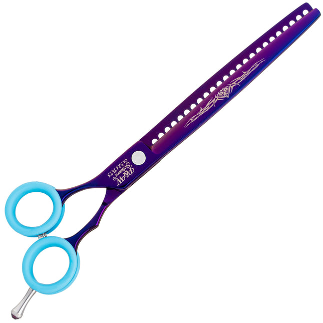 P&W Carat Left Chunker Scissors - single-sided thinning shears for left-handed users, 24 teeth.