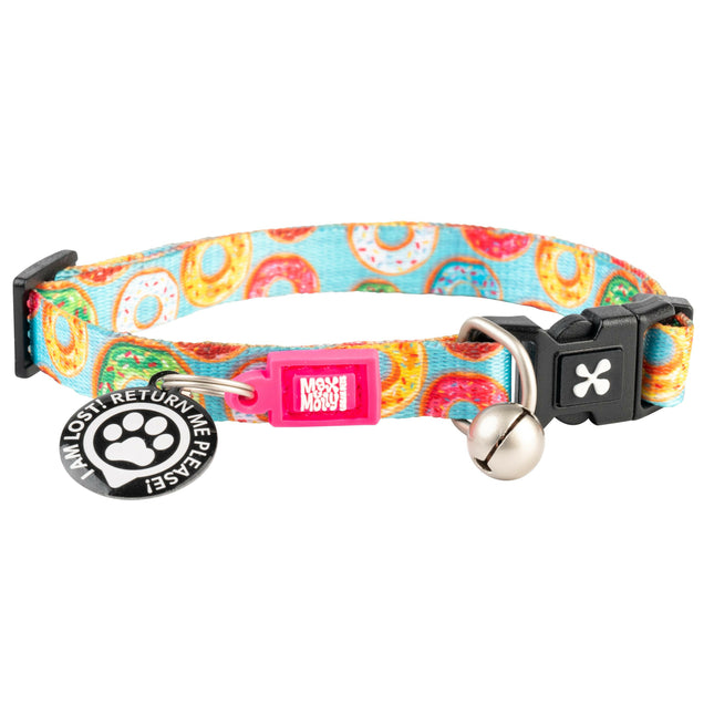 Max&Molly GOTCHA! Smart ID Cat Collar Donuts - colorful collar for cats with a smart Tag pendant.