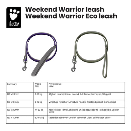 Hurtta Weekend Warrior Eco Leash Rosehip - waterproof dog leash made from recycled materials.