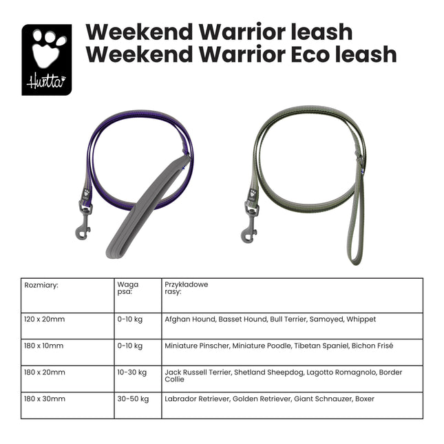Hurtta Weekend Warrior Eco Leash Rosehip - waterproof dog leash made from recycled materials.