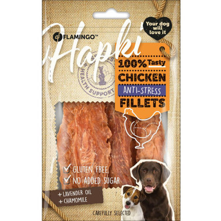 Flamingo Hapki Chicken Anti-Stress - Dog Treats with Chicken, Calming Lavender, and Chamomile.